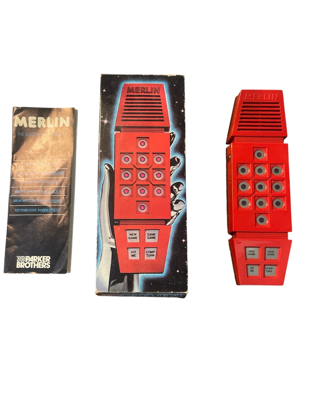 Merlin Electronic Handheld Game - Red by Parker Brothers 1978 collectible